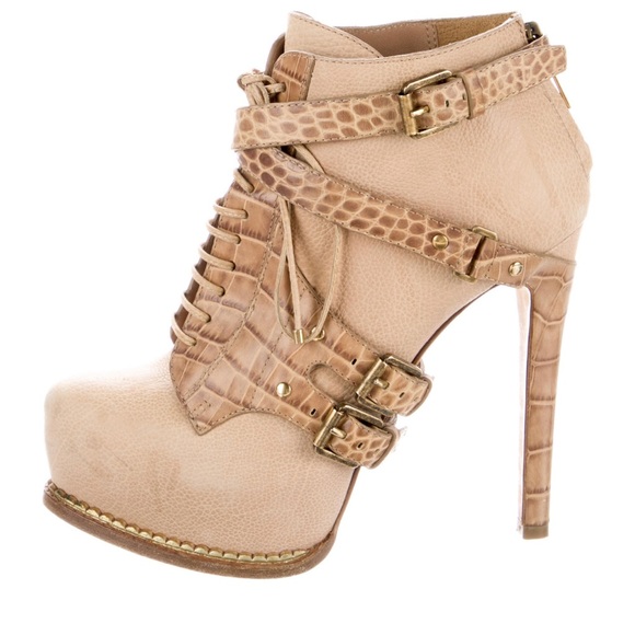 DIOR $1400 GUETRE STILETTO PLATFORM ANKLE BOOT NUDE US SZ 6 EU 36 - Picture 5 of 6